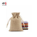 on sale bulk super-value silk-screen logo linen drawstring gift bag